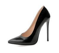 Scarpe Donna Tacchi A Spillo Alti Moda Scarpe da Sera Lucide Sexy Punta Aperta Pumps Classiche Sexy da Sposa per Occasioni Formali E Ufficio Taglie Forti,Nero,52 EU
