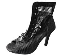 Scarpe Donna Tacco Alto Women's Heeled-Sandals In Rete Tacchi Heels Dance Scarpe Da Ballo Latino Americano Sexy Donna Nero Moda Sandali Stivali Tacchi a Spillo Da Ballo Latino Bambina Americano