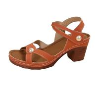Scarpe Donna Tacco Cerimonia Eleganti Comode Sandali Con Tacco Grosso da Donna Estate 2026 Antiscivolo da Per Vestire Ballare Camminare Sandali Gioiello (Orange 43)