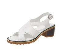 Scarpe Donna Tacco Sandali Neri Con Tacco Largo Sandali Con A Blocco Per Donna Estate Comode Pantofole Antiscivolo Per Le Vacanze Cinturino Alla Plateau Scarpe (White 37)