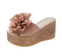 Scarpe Donna Zeppa Alta Eleganti Sandali Estivi Ciabatte Punta Aperta Pantofola con Zeppa Platform Zoccoli Donna Alto Scarpe Romani Infradito Bohemia Piscina Mare Sandali