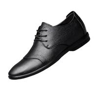 Scarpe Eleganti da Uomo con Rialzo Nascosto 6 cm, in Pelle, Punta a, Oxford, for Aumentare l'altezza, for Abiti Formali Ufficio, Lavoro e Matrimonio(Black,44.5 EU)