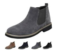 Scarpe Eleganti da Uomo con Rialzo per l'altezza - Stivali da Cowboy alla Caviglia con Rialzo Invisibile 2,36" Lavoro da Passeggio e Guida per Matrimoni e uffici