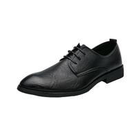Scarpe Eleganti da Uomo in Pelle Italiana, con Punta affilata, Classiche, con Lacci, Antiscivolo, con Tacco a Blocco, for Ufficio all'aperto(39 EU)