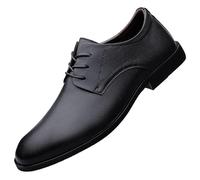 Scarpe eleganti da uomo in pelle, moderne, con suola antiscivolo, for lavoro e attività commerciali, con lacci, comode, casual, professionali, antiscivolo(Black,39 EU)