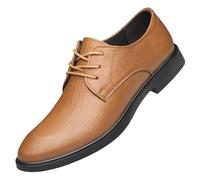 Scarpe Eleganti da Uomo in Pelle Pieno Fiore, alla, con Lacci, Punta affilata, for Ufficio, Ballo di fine Anno, Matrimonio, Antiscivolo, Suola in Gomma Antiscivolo, Tacco a Blocco, Scarpe Casual(Amar