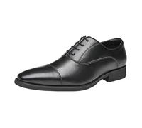Scarpe Eleganti da Uomo in Pelle Pieno Fiore, Punta affilata, Classiche, con Lacci, for Ballo di fine Anno, Matrimonio, Antiscivolo, Tacco a Blocco, Casual, for Esterni(Black,44 EU)