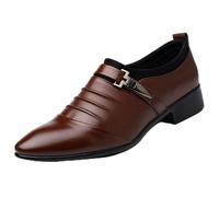 Scarpe Eleganti da Uomo in Vernice, Scarpe Eleganti Traforate, comode, per Matrimoni, Chiesa, Ufficio, Ballo di fine Anno(Brown,43 EU)