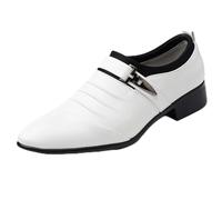 Scarpe Eleganti da Uomo in Vernice, Scarpe Eleganti Traforate, comode, per Matrimoni, Chiesa, Ufficio, Ballo di fine Anno(White,37 EU)