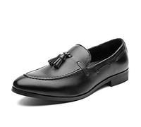 Scarpe Eleganti da Uomo Mocassini Piatti Traspiranti con Nappine retrò Mocassini Casual a Punta Infradito su Mocassini in Pelle