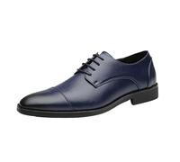 Scarpe Eleganti da Uomo Oxford con Punta a Punta in Vera Pelle, Classiche, Formali, da Matrimonio, da Lavoro, for Balli di fine Anno, Ufficio e Sera(Blue,38 EU)