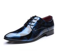 Scarpe Eleganti da Uomo Oxford con Punta Affusolata in Vernice Floreale Mocassini Comodi Antiscivolo Scarpe Derby Blu 50 EU