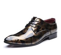 Scarpe Eleganti da Uomo Oxford con Punta Affusolata in Vernice Floreale Mocassini Comodi Antiscivolo Scarpe Derby Giallo 50 EU