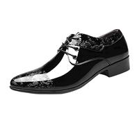 Scarpe Eleganti da Uomo Oxford in Pelle Pieno Fiore con Lacci, Punta Rotonda, Basse, Suola in Gomma Antiscivolo, Casual, da Lavoro, da Ballo, da Sposa, da Smoking, comode(43 EU)