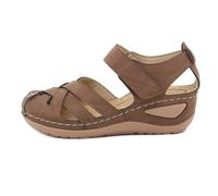 Scarpe Eleganti Donna Comode Con Zeppa Estive Nuove Scarpe Baotou Sandali Antiscivolo di Grandi Dimensioni Zeppe da da Sutura Per Auto Sandali Donna Plateau Eleganti (Brown 35)