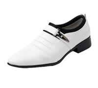 Scarpe Eleganti idrorepellenti Antiscivolo, Leggere, Scarpe Eleganti da Uomo Business(White,43 EU)