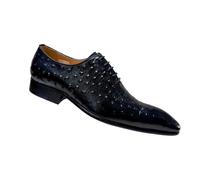 Scarpe Eleganti Uomo Brogue Oxfords Lace-Up Autumn Winter Dress Shoes Formal Business Office Shoes with Buckle for Wedding(Black,42)