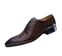 Scarpe Eleganti Uomo Brogue Oxfords Lace-Up Autumn Winter Dress Shoes Formal Business Office Shoes with Buckle for Wedding(Coffee,46)