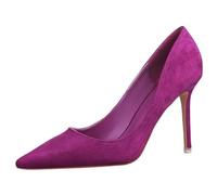Scarpe estive con tacco alto da donna, con punta a punta, eleganti e comode, chiuse, per feste, da sera, con piedi larghi, Lilla, 36 EU