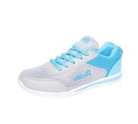 Scarpe estive da donna, a rete, basse, per il tempo libero, leggere e traspiranti, scarpe da tennis, antiscivolo, eleganti e adatte all'uso quotidiano, Celeste., 37 EU