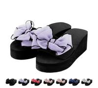 Scarpe estive da donna, alla moda, con fondo morbido, decorazione con fiocco, tinta unita, fondo spesso, antiscivolo, per saltare, vacanze, spiaggia, passeggiate, campeggio, viaggi, comode, morbide e