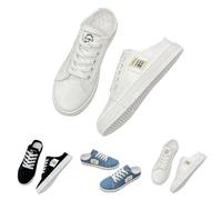 Scarpe estive da donna, alla moda, retrò, classiche, traspiranti, basse, suola morbida, colore puro, punta chiusa, scarpe in tela all'aperto, passeggiate, viaggi, spiaggia, escursionismo, campeggio