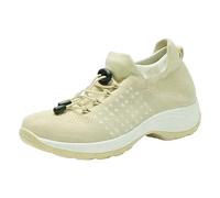 Scarpe estive da donna comode 2026 grandi, altamente elastiche, tessuto a mosca, scarpe traspiranti per le donne, alla moda, leggere eleganti e comode scarpe leggere nere, beige., 40 EU