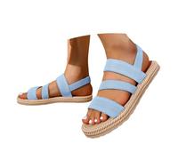 Scarpe estive da donna comode sandali estivi comodi sandali da trekking piatti elastici sandali aperti morbidi blu chiaro 40