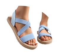 Scarpe estive da donna comode sandali estivi comodi sandali da trekking piatti elastici sandali aperti morbidi blu chiaro 41