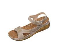 Scarpe estive da donna comode sandali sandali da donna nuovi sandali con zeppa con suola spessa per donna di grandi dimensioni, un cinturino singolo, una museruola di pesce e adesivi per la spiaggia