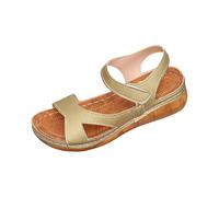 Scarpe estive da donna comode sandali sandali da donna nuovi sandali con zeppa con suola spessa per donna di grandi dimensioni, un cinturino singolo, una museruola di pesce e adesivi per la spiaggia