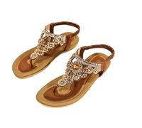 Scarpe estive da donna, con cristalli colorati, infradito, comode infradito bohémien, leggere, scarpe da spiaggia, sandali comodi per attività all'aperto, vacanze, tempo libero e vita quotidiana