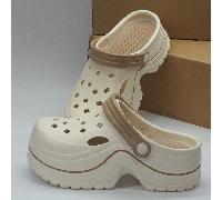 Scarpe estive da donna con piattaforma spessa e sandali dual-use con punta chiusa antiscivolo per uso esterno in spiaggia con motivo traforato. EUR35-36,EUR37-38,EUR39-40Colore unico