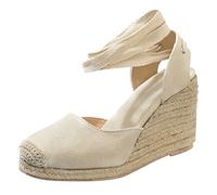 Scarpe estive da donna eleganti, con piattaforma e tacco alto, super comodi, con suola morbida, per il tempo libero, con zeppa, alla moda, per feste da sera, per il weekend, beige., 38 EU