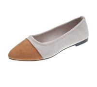 Scarpe estive da donna in pizzo chiuso, scarpe da ballo da donna, piatte, traspiranti, comode, scarpe da corsa alla moda, leggere, Mary Janes Loafer All-Match, marrone, 39 EU