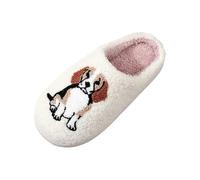 Scarpe estive da donna sandali accoglienti pantofole da donna morbide, comode, per la casa, simpatico design del cane cartone animato, Slides per donna scarpe nere da donna business, bianco, 41 EU