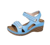 Scarpe estive da donna, suola con plateau, cinturino con , tacco a zeppa, comode da infilare, suola robusta, scarpe per il tempo libero, comodi sandali per attività all'aperto, vacanze, tempo libero e