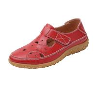 Scarpe estive da passeggio da donna, traspiranti, per il tempo libero, comode e antiscivolo, scarpe da ginnastica senza lacci, sandali per attività all'aria aperta, scarpe casual, Colore: rosso, 37 EU