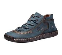 Scarpe estive da uomo, comode, fatte a mano, in pelle, da uomo, per il tempo libero, da uomo alla moda e da atletica, Blu, 41 EU