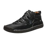 Scarpe estive da uomo, comode, fatte a mano, in pelle, da uomo, per il tempo libero, da uomo alla moda e da atletica, Nero , 38.5 EU