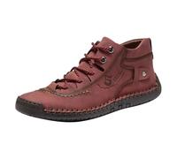 Scarpe estive da uomo, comode, fatte a mano, in pelle, da uomo, per il tempo libero, da uomo alla moda e da atletica, Colore: rosso, 41 EU