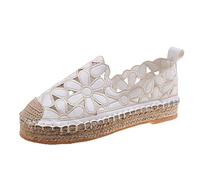 Scarpe Estive Donna Comode Scarpe Mare Donna Espadrillas Alla Casual Traspiranti Piatte da Più Recenti Sandali Estive Aperte (White 38)