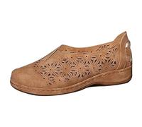 Scarpe Estive Donna Con Zeppa Eleganti Comode Scarpe da Donna On da Punta Singole Traspiranti Piatte Roll Back Sandali Alti Estive Sandali (Brown 36)