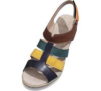 Scarpe Estive Donna Sandali Chiusi Davanti Sandali da donna nuovi casual con bocca di pesce piatti abbinati ai colori scarpe da Zeppa Alta Eleganti (Dark Blue 41)