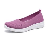 Scarpe estive Donna,Scarpe Donna estive comode,da Donna, Casual Etniche, estive alla, Casual con Tacco Piatto Traspiranti e Suola Morbida Camicie Cuoco (Purple, 43)