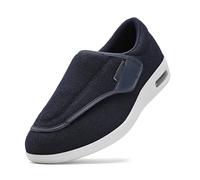 Scarpe Extra Extra Larghe da Uomo con Cuscino d'Aria Scarpe Slip-On Ortopediche Sollievo dal Dolore al Piede Chiusure Regolabili Larghezza Camminata Ortopedica Edema Artrite(Blu,EU 37.5)