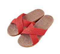 Scarpe Festive Donna Estate Casual Leggero Tessuto di lino Sandali e Pantofole per Interni ed Esterni Scarpe Donna Sneakers 38, Colore: rosso, 45 EU