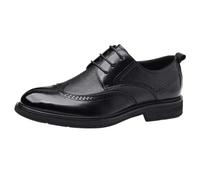 Scarpe Formali da Uomo Abito Oxford Stringate Party Wingtip French Leather Office Antiscivolo Suola in Gomma Antiscivolo Tacco Basso Scarpa Bassa(Black,40 EU)
