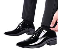 Scarpe formali in pelle da uomo UK, scarpe eleganti a punta, scarpe da ufficio con lacci, alla moda, formali, Oxford, classiche, Derbys Brogue per affari, feste e matrimoni, Nero , 42.5 EU