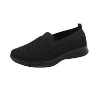 Scarpe Ginnastica Ortopediche Donna Casual Sneakers Donna Estive Leggere Senza Lacci Barefoot Sneakers Slip On Comode Scarpe con Zeppa Traspiranti Eleganti Pianta Larga Antiscivolo (37, Nero)